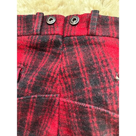 Vintage WOOLRICH Mackinaw Wool Hunting Pants Breech plaid Buffalo Oxblood USA - Picture 14 of 15